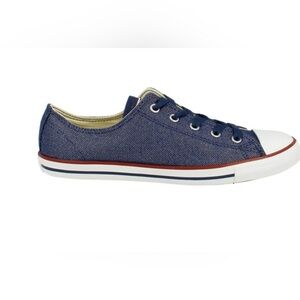 Converse Denim Lowtop Denim Blue Sneakers with Red Trim